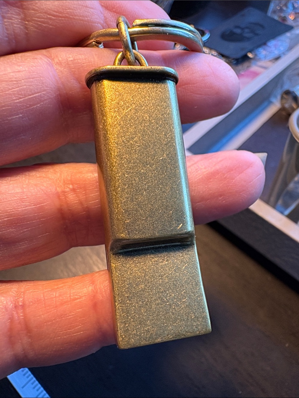 Coach Metallic Brass Whistle Key Ring - Picture 2 of 4